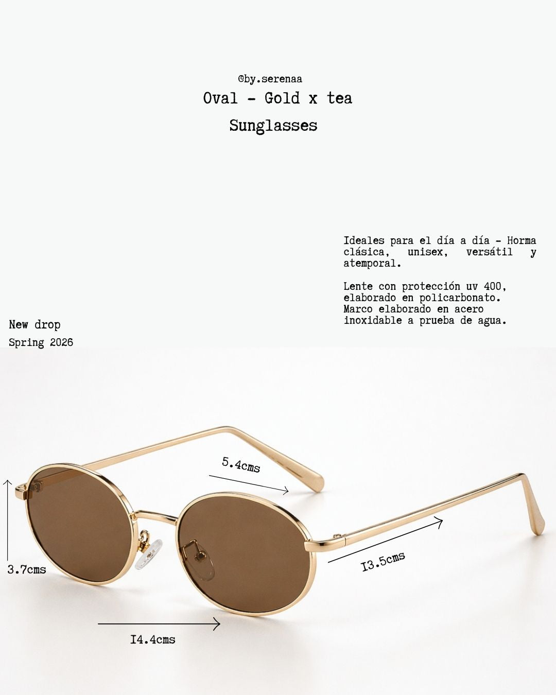 Gafas de sol Oval Gold x tea