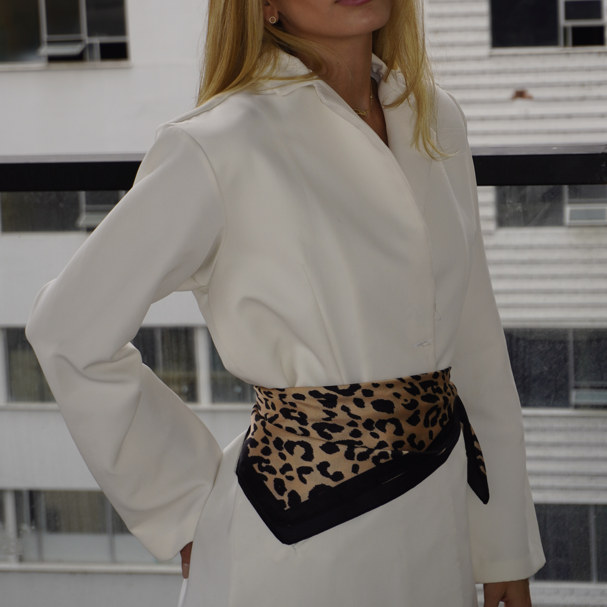 Pañoleta de seda Animal print