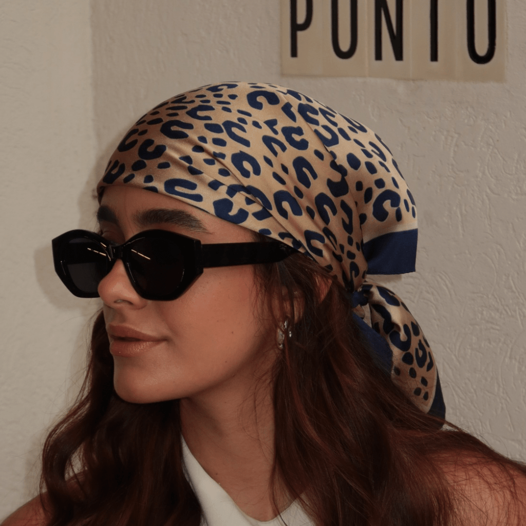 Pañoleta de seda Animal Navy
